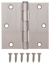 ProSource 20338SNX Square Corner Door Hinge, Steel, Satin Nickel, Loose Pin, 180 deg Range of Motion